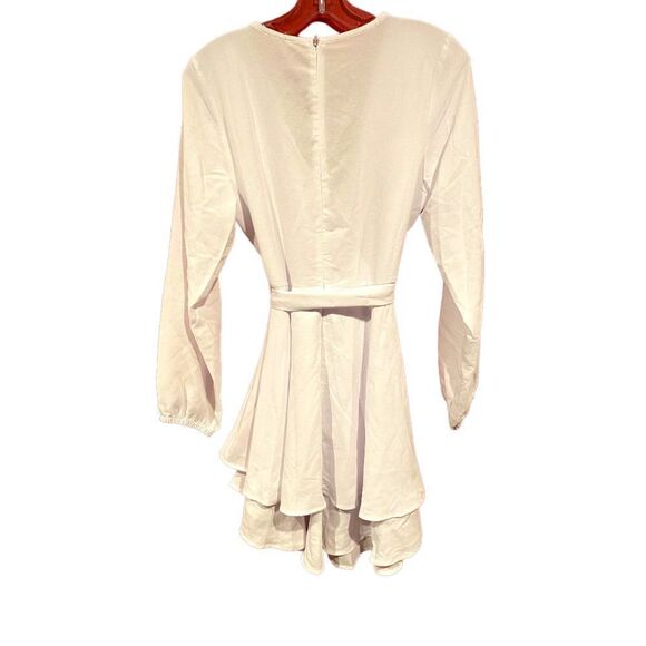 Women Casual Dress Flowy Bohemian Tshirt Wrap Dress Tie Waist Shift Mini Dress T - Picture 7 of 17